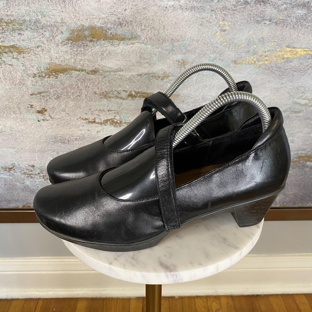 Naot Allegro Shoes Womens Size 8 Black Leather Mary Jane Wedge Comfort